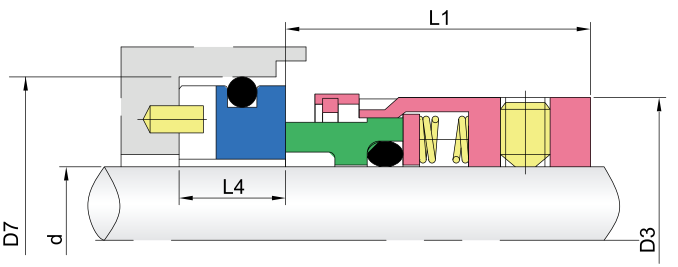 Multi-spring Mechanical Seals-GW8-1 A