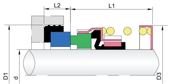 Elastomeras Žemiau Mechanica Seals-GW560A B