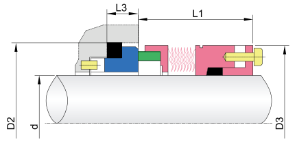 Metal Hér fyrir neðan Mechanical Seals-GW688 a