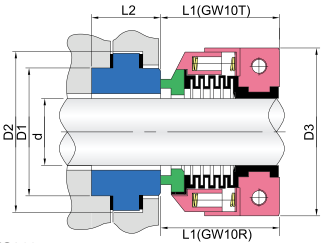 Mechanica Seals-GWW10T ሀ በታች ኤላስቶመር